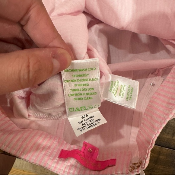 Lilly Pulitzer Faye Seersucker Capri Coral Pink Preppy Ruffle Feminine Skort 10 - Picture 13 of 15